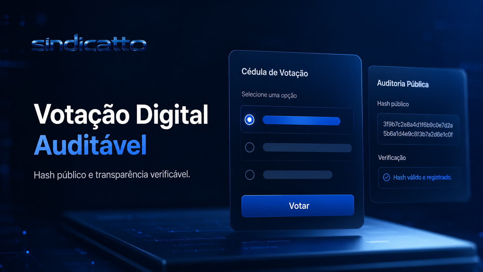 Votação auditável com hash público